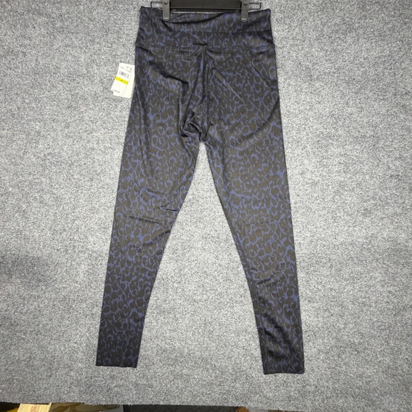 Halston Studio Pants - Halston Studio Womens Navy Black Leopard Print High Rise Leggings NWT Size M